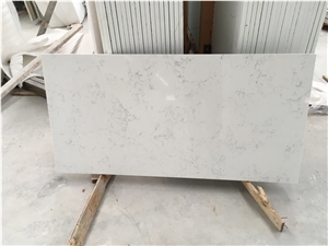 Fresh White Carrara White with Stylish Performance Of Veined Movement and Pattern Random Marble Like Quartz Stone Solid Surface for Interior Application