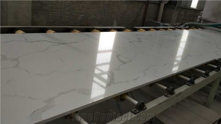 Man-Made Quartz Stone with Pretty Random Pattern for Both Kitchen Bathroom and Comercial Sector