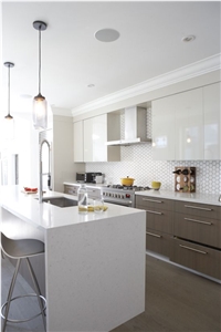Quartz Stone Pre-Fabricated Tops Customized Countertop Shapes with Various Edge Profiles