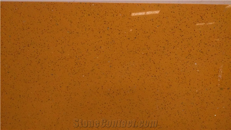 Golden Yellow Stone Quartz Tiles & Slabs, Engineered Stone Floor Tiles