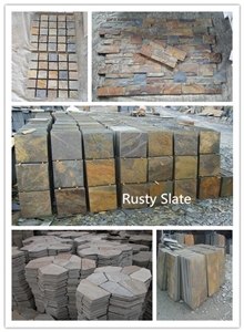 China Black & Rusty Slate Tile & Slab Slate Products