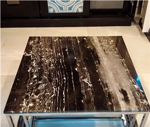 fantasy black marble table tops,  black polished marble reception counter tops 