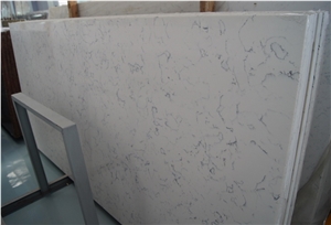Carrara White Artificial Quartz Stone with Black Veins,White Quartz Stone Slabs