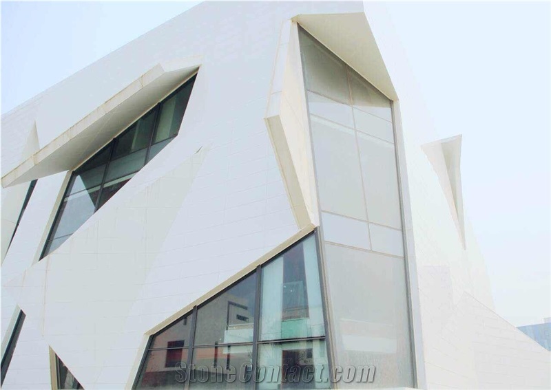Engineered Quartz Wall Cladding, White Artificial Wall Cladding Tile