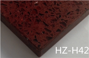 Hz-H42 Dark Red Quartz Stone Tile and Slab,Red Quartz Stone