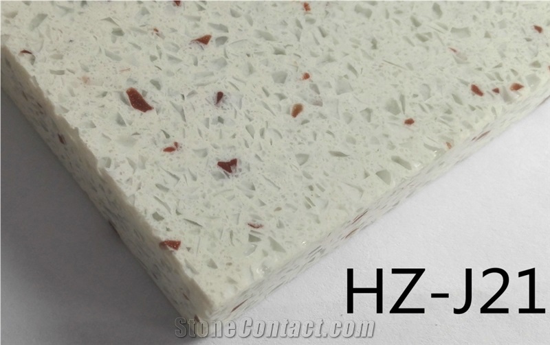 Hz-J21 White Crystal Quartz Stone with Red Spot