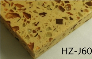 Hz-J60 Noble Color Quartz Stone,Gold Quartz Tile
