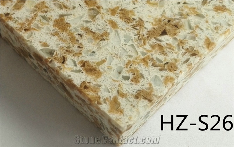 Hz-S26y Multicolor Quartz ,Beige Quartz,Yellow Quartz Stone