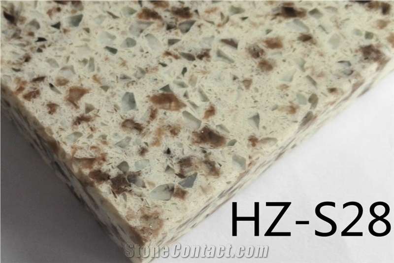 Hz-S28 Multicolor Quartz Stone Tile,Grey Color Quartz