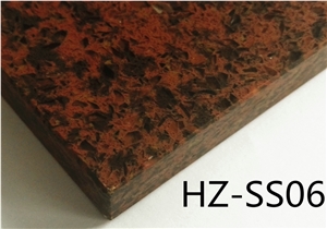 Hz-Ss06 Tan Brown Quartz Stone Tile and Slab