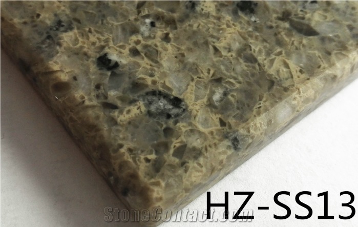 Hz-Ss13 Multicolor and Brown Quartz Stone Tile & Slab Engineered Stone