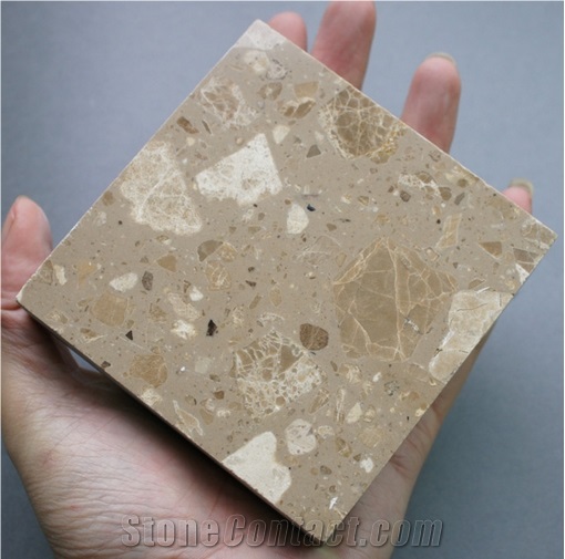 Light Emperador Brown Artificial Marble Stone Tile