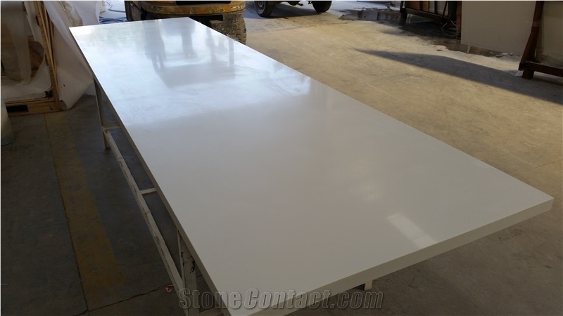 Pure White Quartz Kitchen Countertops/Pure White Quartz Kithen Island Top/Pure White Engineered Quartz Bar Tops