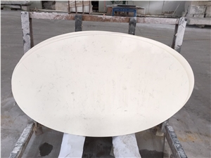 Round White Quartz Stone Tabletop