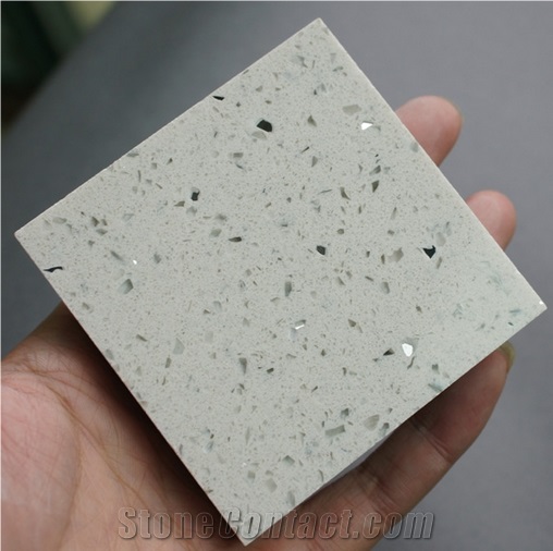 White Crystal Artificial Quartz Stone Tile /Engineered Stone Slabs