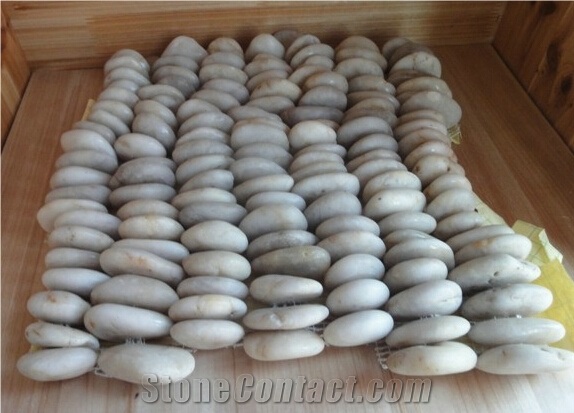 White Color Stacked Pebble Mosaic Tile for Wall Mosaic