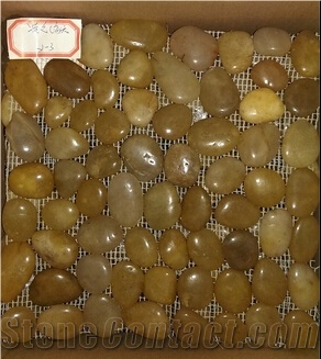 Yellow Pebble Stone Mosaic Tile