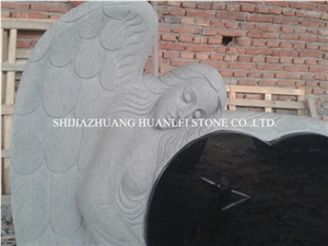 Shanxi Black Granite Gravestone /Hebei Black Granite Tombstone/Angel Heart Tombstone /Memorial /Headstone