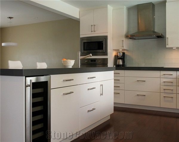 Artificial Quartz Stone Wg034 Pure Dark Grey Kitchen Countertops From China Stonecontact Com