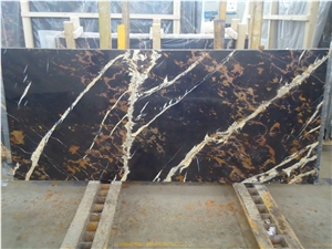 Black and Gold Marble Tiles and Slabs, Pakistani Black & Gold Marble Polished Tiles N Slabs First Choice for Export