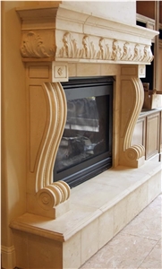Crema Beida Fireplace Mantel