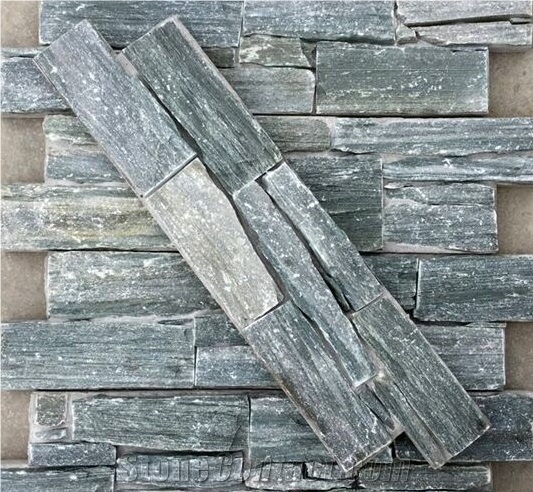 Green Slate Cement Natural Cultured Stone/ Stacked Stone/ Ledge Stone for Wall Panel Cladding