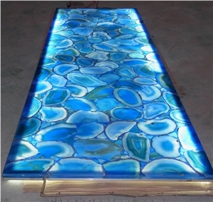 Splendid Nature Blue Semiprecious Backlit Slabs,Flooring,Agate Mosa, Semiprecious Stone