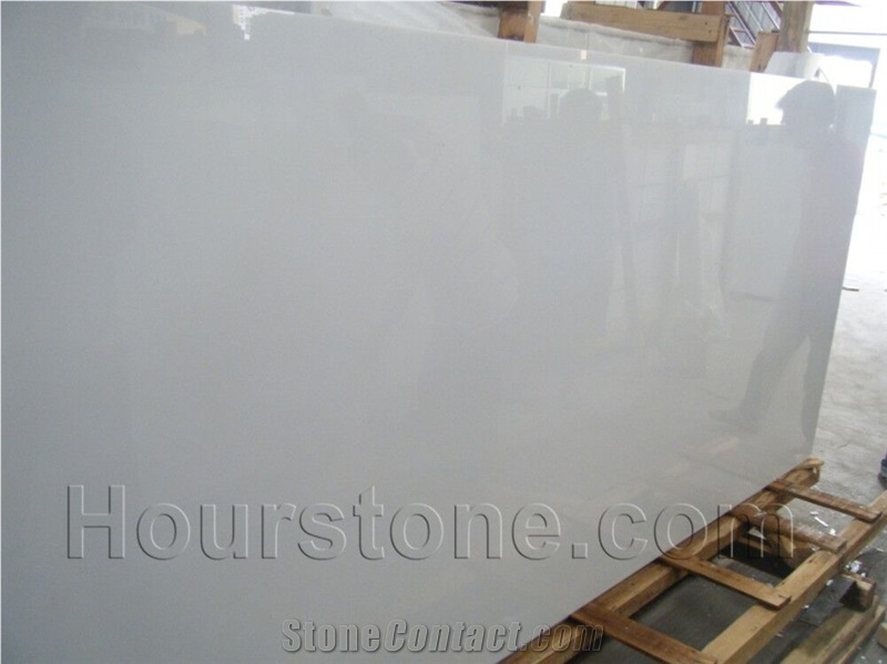 White Crystallized Glass Marble Polished Slabs