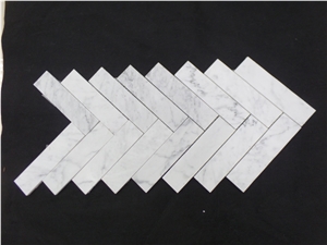 2016 Eastern Polished Marble Bianco Carrara White Herribone Mosaic Tile