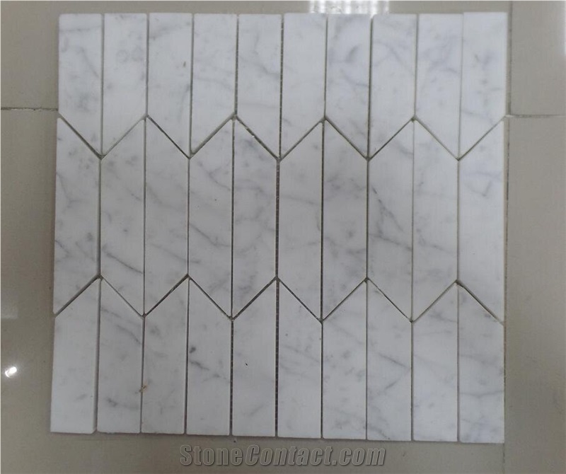 New Design White Marble Calacatta Mosaic in New Shape with Very Competitive Prices