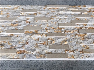 Sunny Beige Marble and Antacid Classic Ledge Cultured Stone Feature Wall