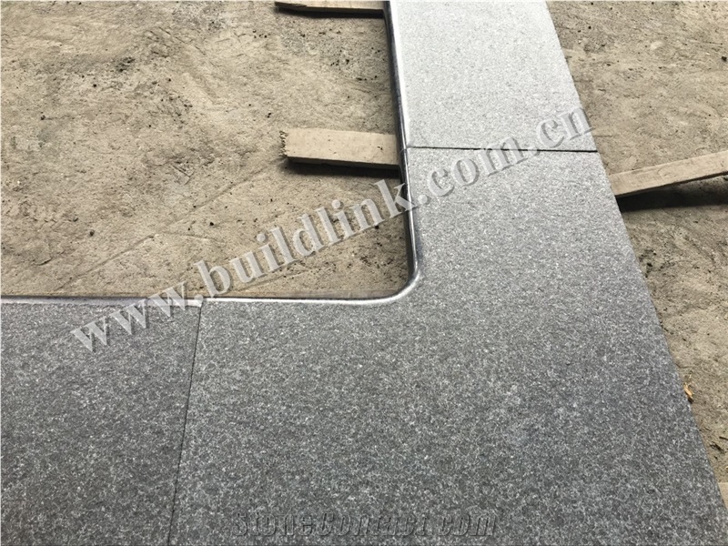 China Black Basalt, G684 Flamed + Polished Curved Bullnose Edging Swimming Pool Tiles, G684 Black Basalt,Raven Black,Black Pearl Pool Coping