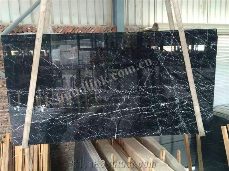 Nero Marquinia Marble, China Nero Marquina Venato,Black Marquinia Polished Slabs