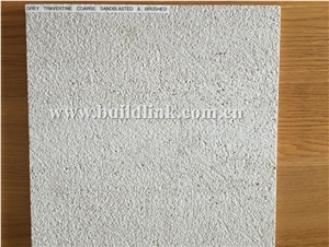 Premium Quality Grey Travertine Sandblasted Tiles with Competitive Price