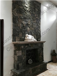 Interior and Exterior Fireplace Walls,Stacked Stone,Fireplace Dry Wall Stone