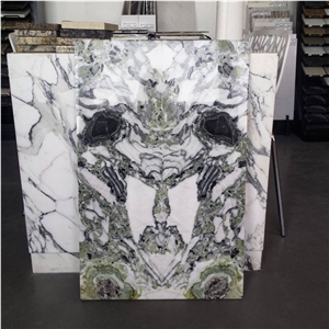 Ice Green Marble Bookmatched Stone Remnant