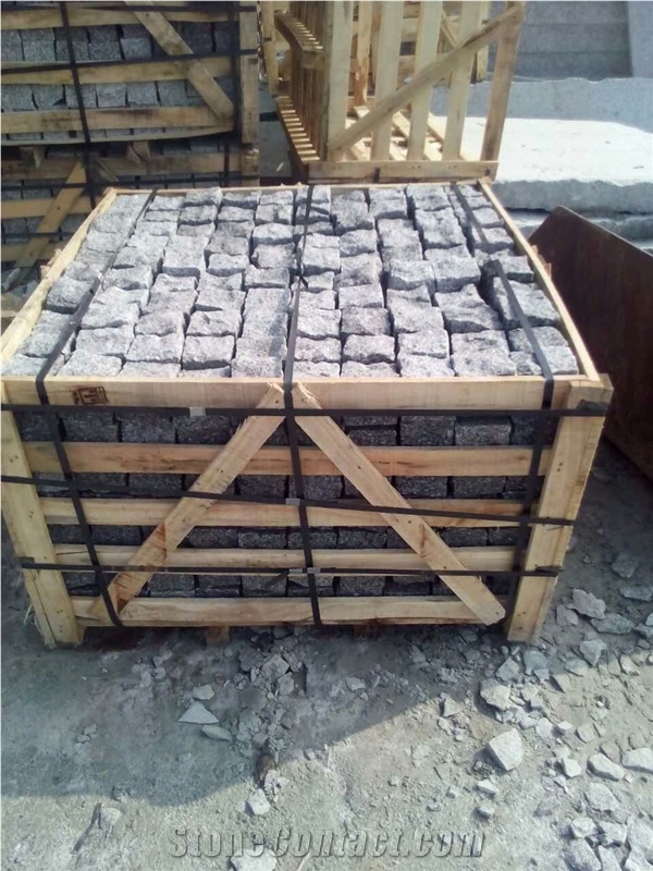 G341 Silver Grey Granite Cube Stone Cobble Stones for Road Paving