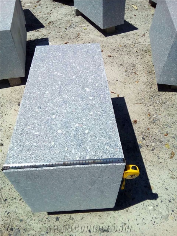 G375 Light Silver Grey Granite Sitting Blocks Base Stones Fine Picked Surface