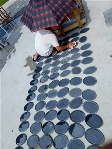 Natural Black Slate Plates Disk Wholesale Competitive Prices