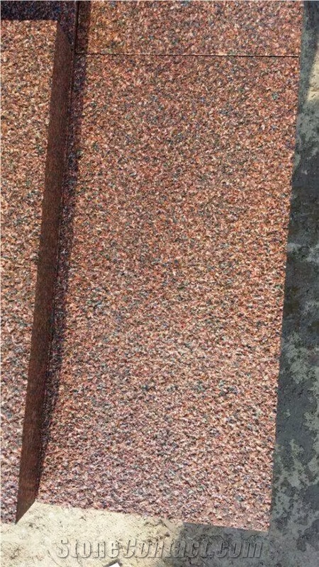 New G352 Red Granite Zanhuang Dark Red Granite Bushhammered Surface Fine Picked Cube Stones for Paving