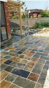 Rusty Colorful Brown Slate Tiles Pattern Slabs for Outdoor Garden Paving Low Prices