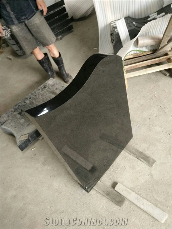 Shanxi Black Granite Tombstones Western Style Competitive Prices