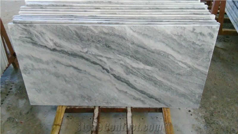 White Landscaping Clound Vein Marble Tiles and Slabs with Competitive Prices