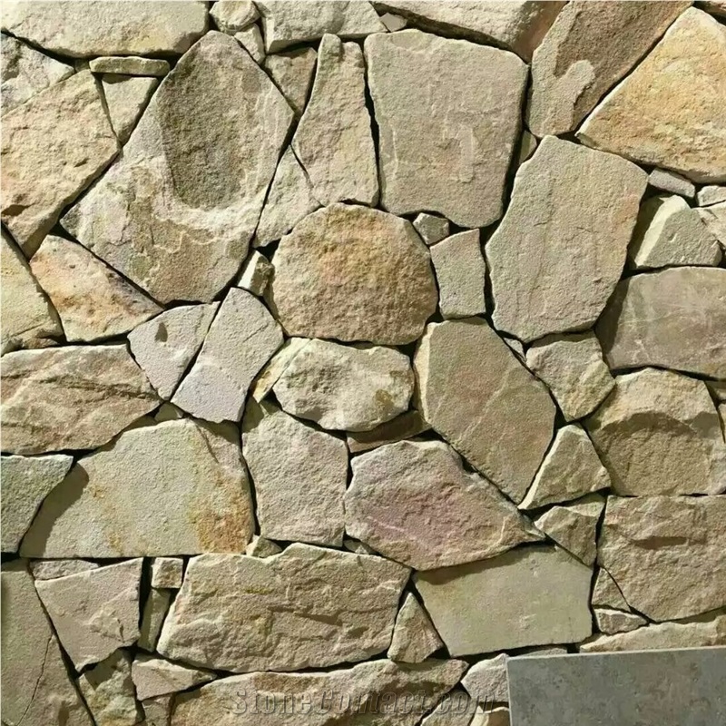 Yellow Slate Random Shape Culture Stack Stone for Wall and Paver