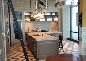 Private Residence - Naica,Taksam Grey, Smokey Quartz Kitchen Countertop
