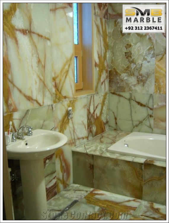 Light Green Onyx Bath Design