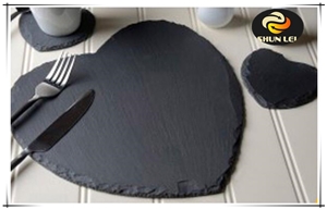 Heart Shaped Black Slate Plate Kitchen Accessories