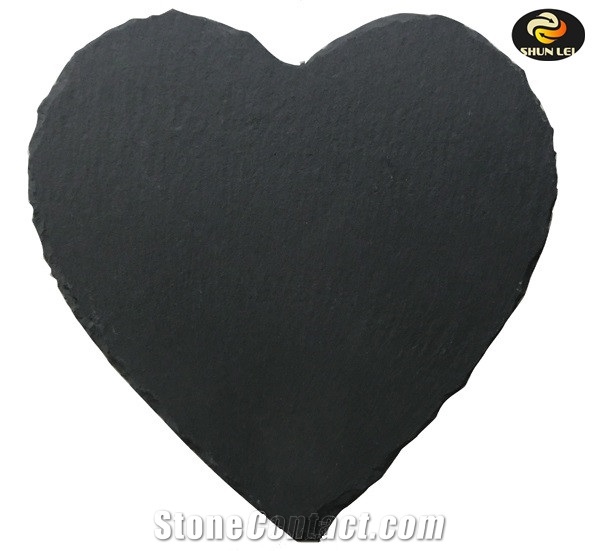 Heart Shaped Black Slate Plate