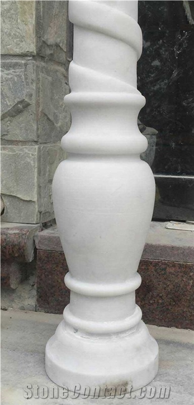 Hunan White Marble Pillar China White Marble Column