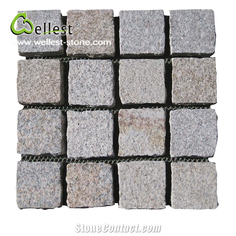 All Side Natural Sesame Black Granite Cube Paving Stone for Walkway